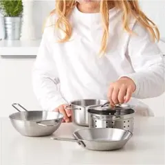 ❤在庫限り❤おままごと用のミニチュア 調理器具4点セットステンレスカラー