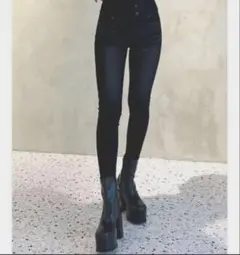 EMODA エモダ　ハイウエストブラックスキニーパンツ　黒　1 S