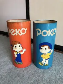 ペコちゃん　ポコちゃん　レトロ傘立て、ゴミ箱