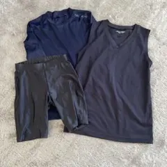 黒のアンダーシャツ3点セット