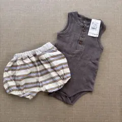 オーガニックコットン タンクトップとショートパンツ セット 80cm