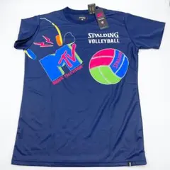 未使用 スポルディング SMT201940 バレーボールTシャツ ネイビー S