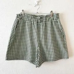 ☆【ディバイデッド】ショートパンツ チェック柄 ウエストゴム ポケット有 L相当