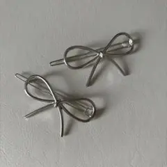 リボン　ヘアクリップ