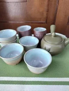 439 二本松萬古焼　亀甲抹茶腕　井上窯　井上善夫　茶碗　お茶道具　共箱 439 二本松萬古焼 亀甲抹茶腕 井上窯 井上善夫 茶碗 お茶道具 共箱