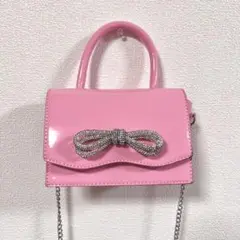 ピンク エナメル ショルダーバッグ ハンドバッグ