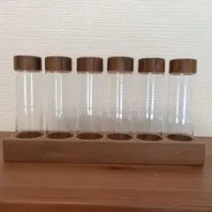 木製スタンド付きガラス試験管セット