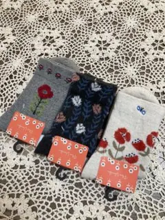 シャンブル購入品　花柄ソックス(靴下)3足
