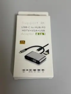 USB-C PD HDTV VGA USB アダプター 4in1