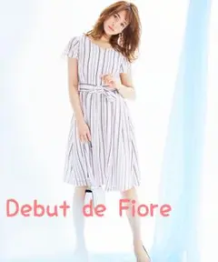 【Debut de Fiore】デビュードフィオレストライプ　ワンピース