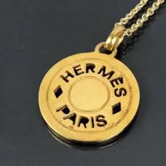 HERMES(エルメス)セリエメダリオン ネックレス トップ ゴールド