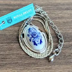 ROYAL DELFT　ロイヤルデルフト　デルフト陶器 ネックレス　フラワー
