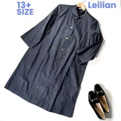Leilian 千鳥格子ジャガードシルクコート 3247 秋