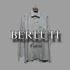 ベルルッティ　カリグラフィー　長袖シャツ　ホワイト　38 BERLUTI (ベルルッティ) コットン100％ スクリット ボタンダウン