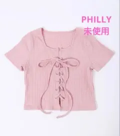 WEGO PHILLY コンパクトレースアップTシャツ ピンク