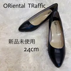 【未使用品】オリエンタルトラフィック　ブラックミドルヒールパンプス　24cm