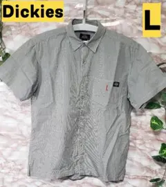 夏物処分価格✨Dickies✨メンズ✨L✨半袖シャツ✨ストライプ柄