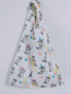 レジ袋タイプのエコバック　マイケルミラーハッピーバースデーキティ　ハンドメイド
