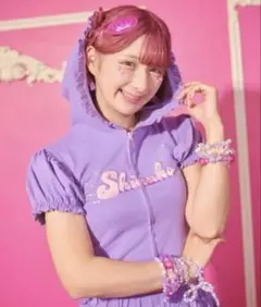 しなこちゃん×WEGO コラボパーカー　パープル140cm