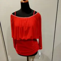 レッド オフショルダー レッスンウェア ㉕