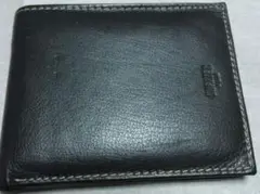 レザー ブラック 二つ折り財布