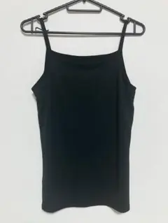 【美品】ユニクロGIRLS エアリズム胸二重キャミソール ブラック 160