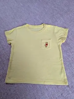 黄色プーさ 半袖 Tシャツ ポケット付き