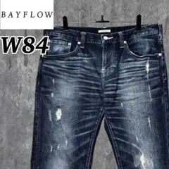 【美品】BAYFLOW ベイフロー スキニーデニム ダメージ加工 ストレッチ