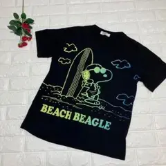 PEANUTS Snoopy BEACH BEAGLE Tシャツ M 黒