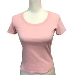 ピンク 半袖 Tシャツ ラウンドネック