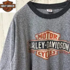 【激レア】ハーレーダビッドソン　リンガーTシャツ　ゆるだぼ　完売モデル　グレー