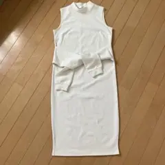 fifth ノースリーブひざ丈ワンピース ホワイト
