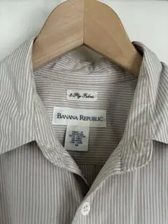 【90s】BANANA REPUBLIC ストライプ 長袖シャツ M