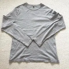 ユニクロ　ソフトリブクルーネックT グレー　XL