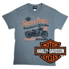 Harley-Davidson "speed&power"Tシャツ Mグレー