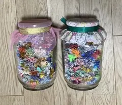 ❇️ 【値下げ】❗️折り紙の鶴入りガラス瓶 2個セット