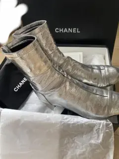 【希少】シャネル CHANEL シルバーブーツ ショートブーツ