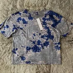 SUZUSAN 総柄 リネン Tシャツ スズサン