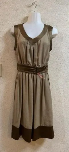 YOKO D'ORヨーコドールのブラウンワンピースLエレガンスクリーニング済み