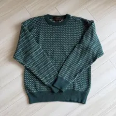 80s Eddie Bauer グリーン バーズアイニット グリーン