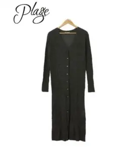 美品 Plage ローシルクネックリブVネックロングカーディガン