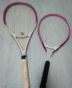 【2本セット】 Winghart テニスラケット&ジュニアラケット　ピンク