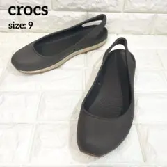 crocs クロックス フラットシューズ ブラウン 9