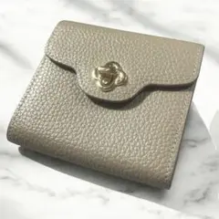 HASHIBAMI　ハシバミ　コンパクト財布　ウォレット ベージュ