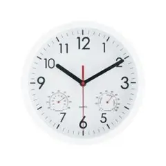 掛時計 温湿度計付 アーバン 25cm ホワイト