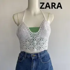 ZARA タンクトップとホワイトかぎ針編みキャミソール　2点セット
