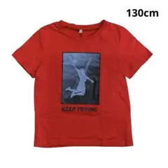 【美品】半袖 Tシャツ バスケットボール 赤 レッド 130