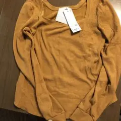 ユニクロ ブラウン 長袖 Tシャツ L