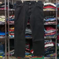 USA古着ラングラー 先染め ブラックデニムパンツ W38L29