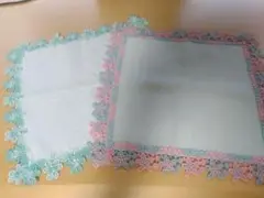 近沢レース　タオルハンカチ　クローバー　ヒトデ　シーズンタオルハンカチ